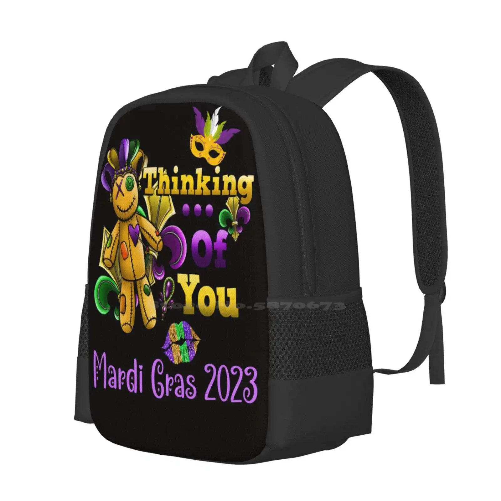 Thinking Of You Voodoo Doll, Mardi Gras 2023, New Orleans Hot Sale Schoolbag Backpack Fashion Bags Mardi Gras 2023 New Orleans