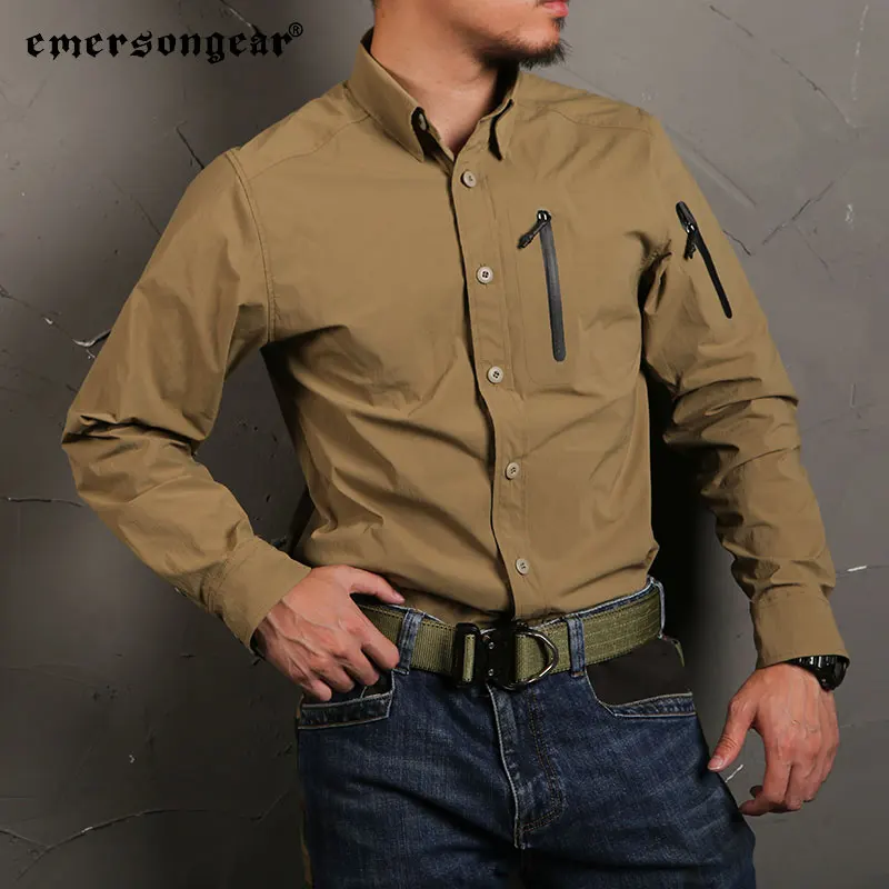 Emersongear Blue Label Triple Tech Tac-Shirt Langarmshirts Herren Pendler T-Shirt Outdoor Angeln Jagd Wandern KH Nylon – Detail 13