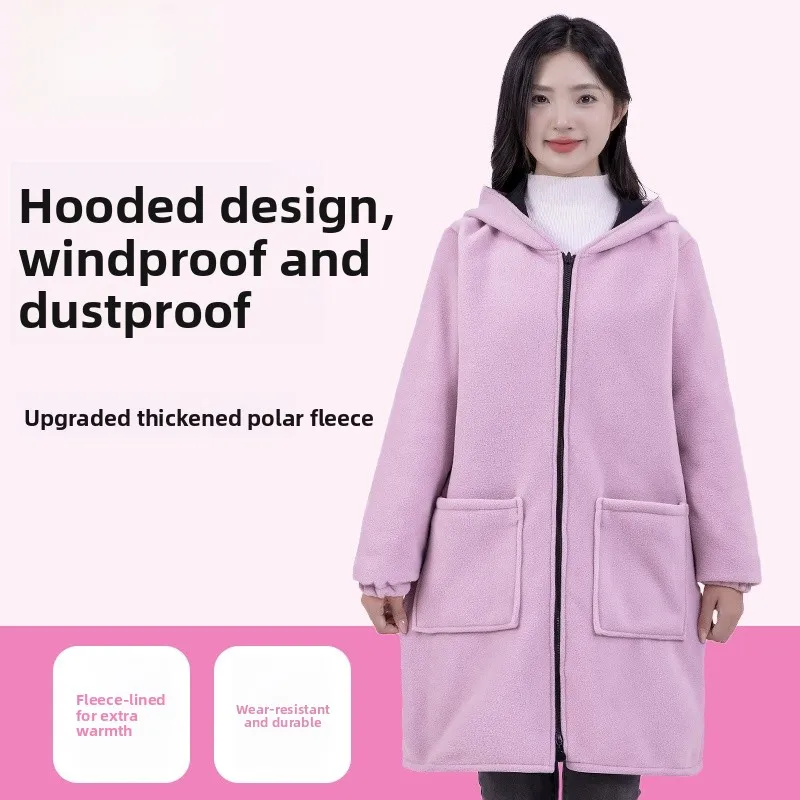 

Новая утепленная кухонная спецодежда 2024 года с флисовой подкладкой для женщин: модная зимняя защитная одежда для дома и приготовления пищи