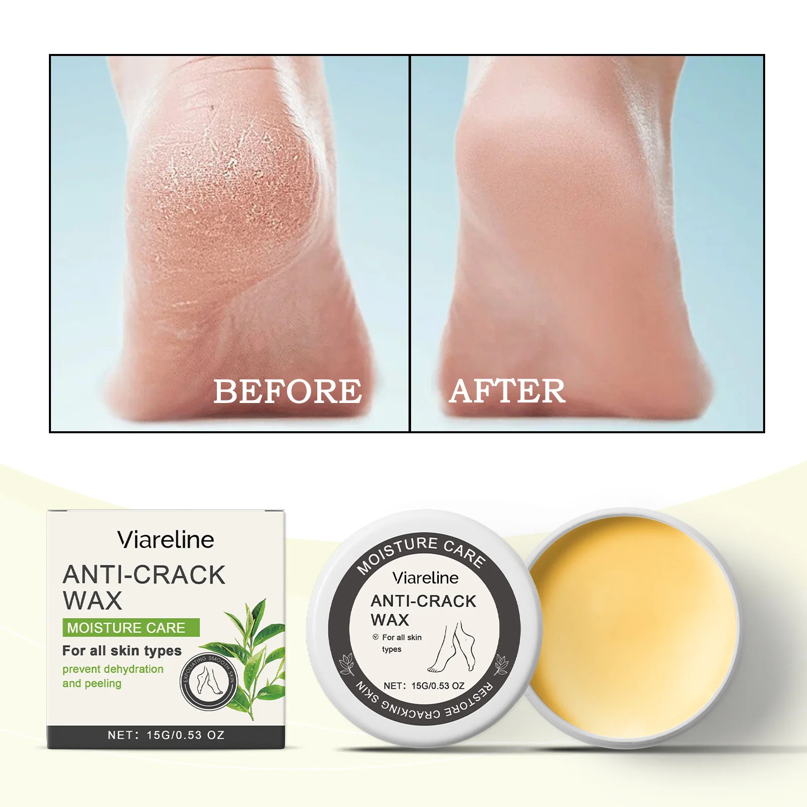 フットケアワックス 角質を除去し、乾燥を防ぎ、潤いを与え、潤いを与え、柔らかく滑らかなフットスキンケアワックス