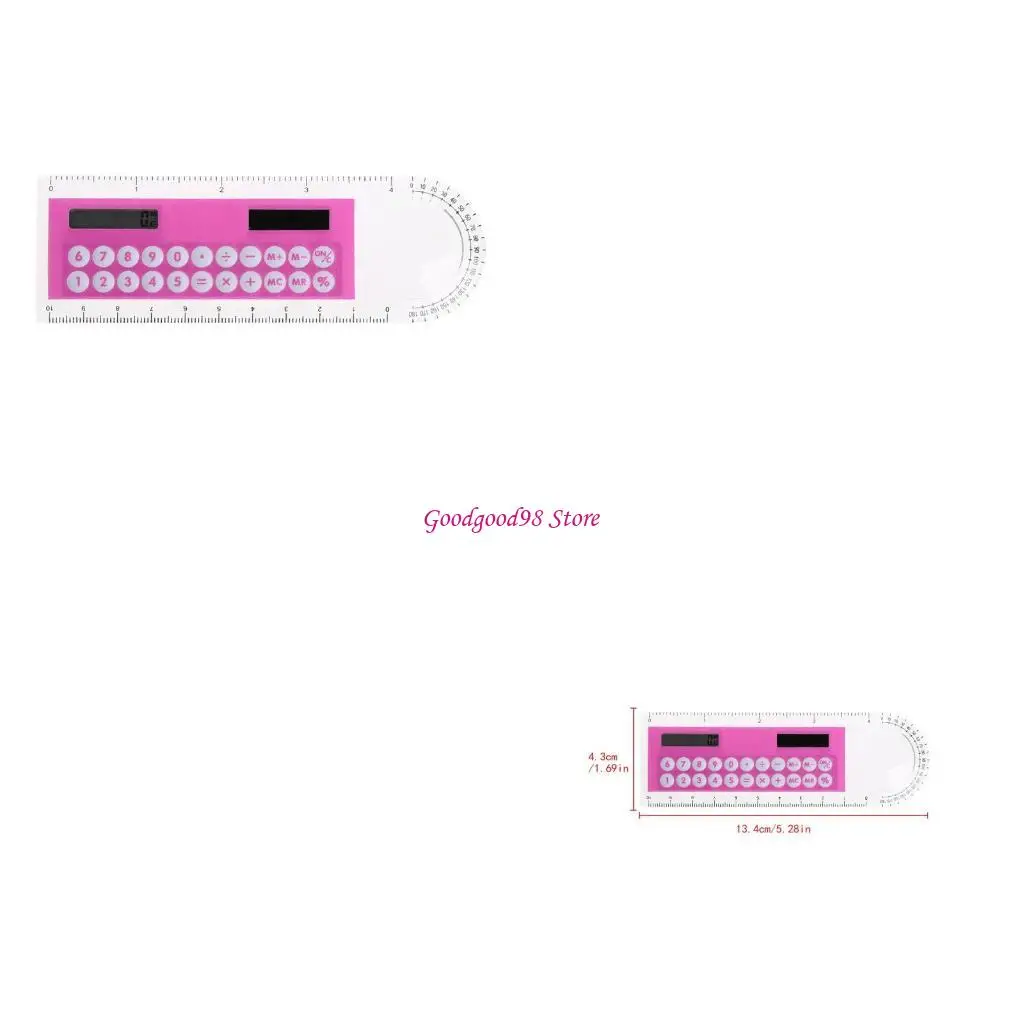 Mini calculatrice numérique, règle 10cm, 2 en 1, papeterie pour enfants, cadeaux scolaires bureau
