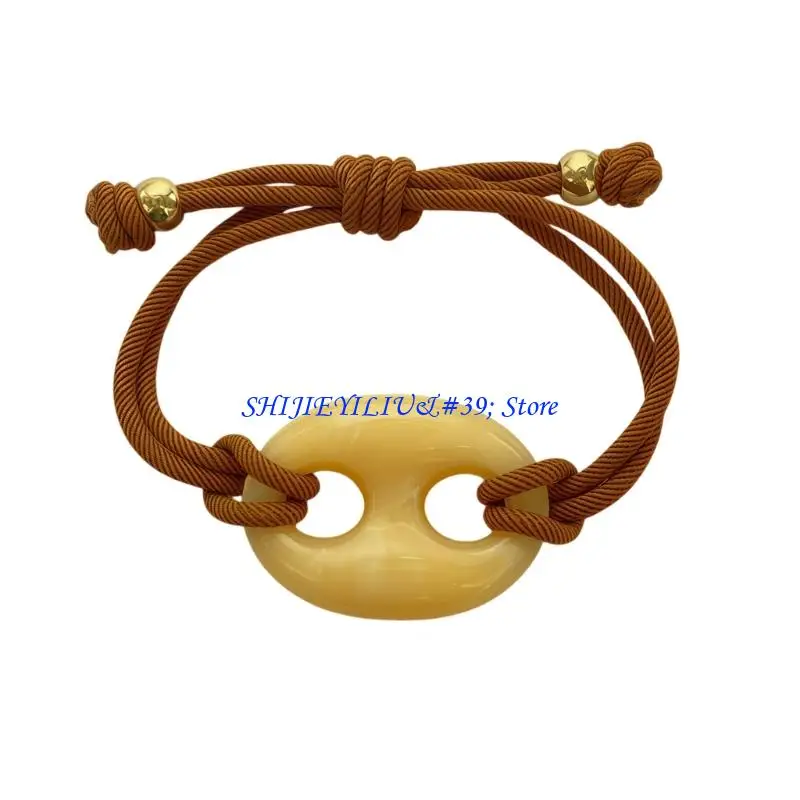 E21F Adjustable Pig Nose Resin Bracelet Stylish Lightweight Fashion Jewelry For Women Girls