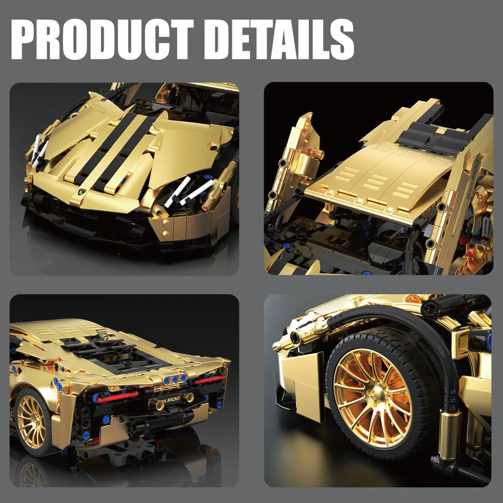 1: 14 Lamborghini Creative Series Racing Model Building Blocks Moc Expert Sports Car Toys Adult Birthday Gift Assembly Toys