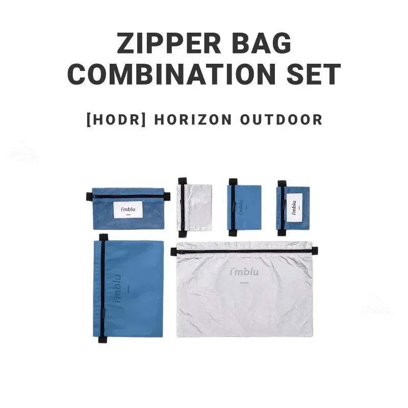 [HODR] Outdoor Zipper Bag Tyvek Bag Pouch Combination Set Ultralight Waterproof Portable DuPont Tyvek Sundry Bags Camping Hiking