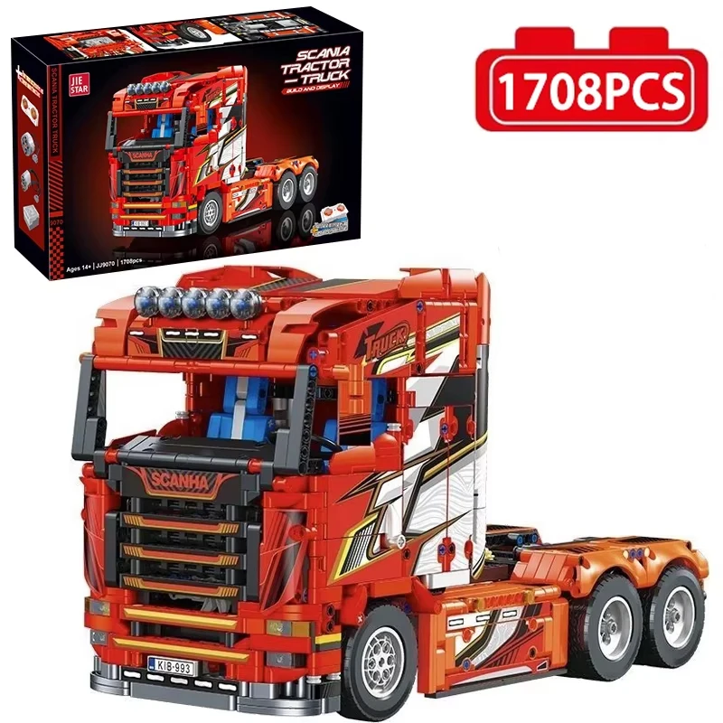 

MOC Technical Series Citys Cargo Truck Scanias Building Blocks High-Tech Heavy Truck Model Bricks Sets Car Toy For Kid Xmas Gift