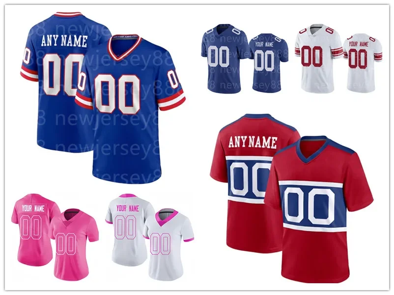 

Custom New York Men Women Youth Football Jersey #5 Kayvon Thibodeaux #56 Lawrence Taylor #0 Brian Burns #9 Malik Nabers S