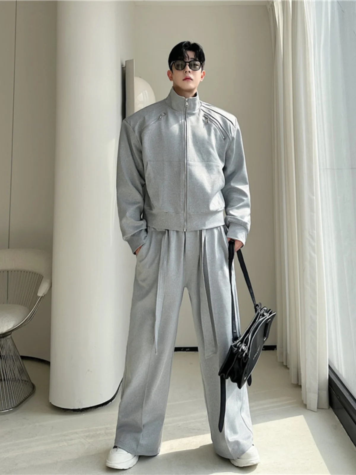 

Spring Season Men's Casual Sportswear Set with Sa Design Knitted Long Sve Sweatirt And Pants Teenager Faion Outerwear