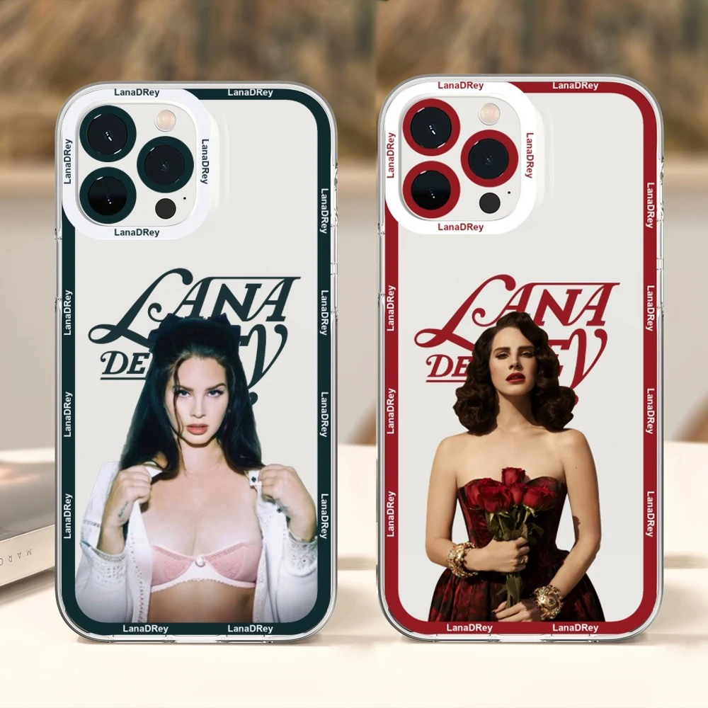 Singer Lana Del Rey-funda de teléfono para iPhone, carcasa trasera de silicona suave para modelos 15, 14 Pro Max, 13, 12 Mini, 11 Pro, XR, XS, X, 8, 7, 6, 6S Plus, SE 2020