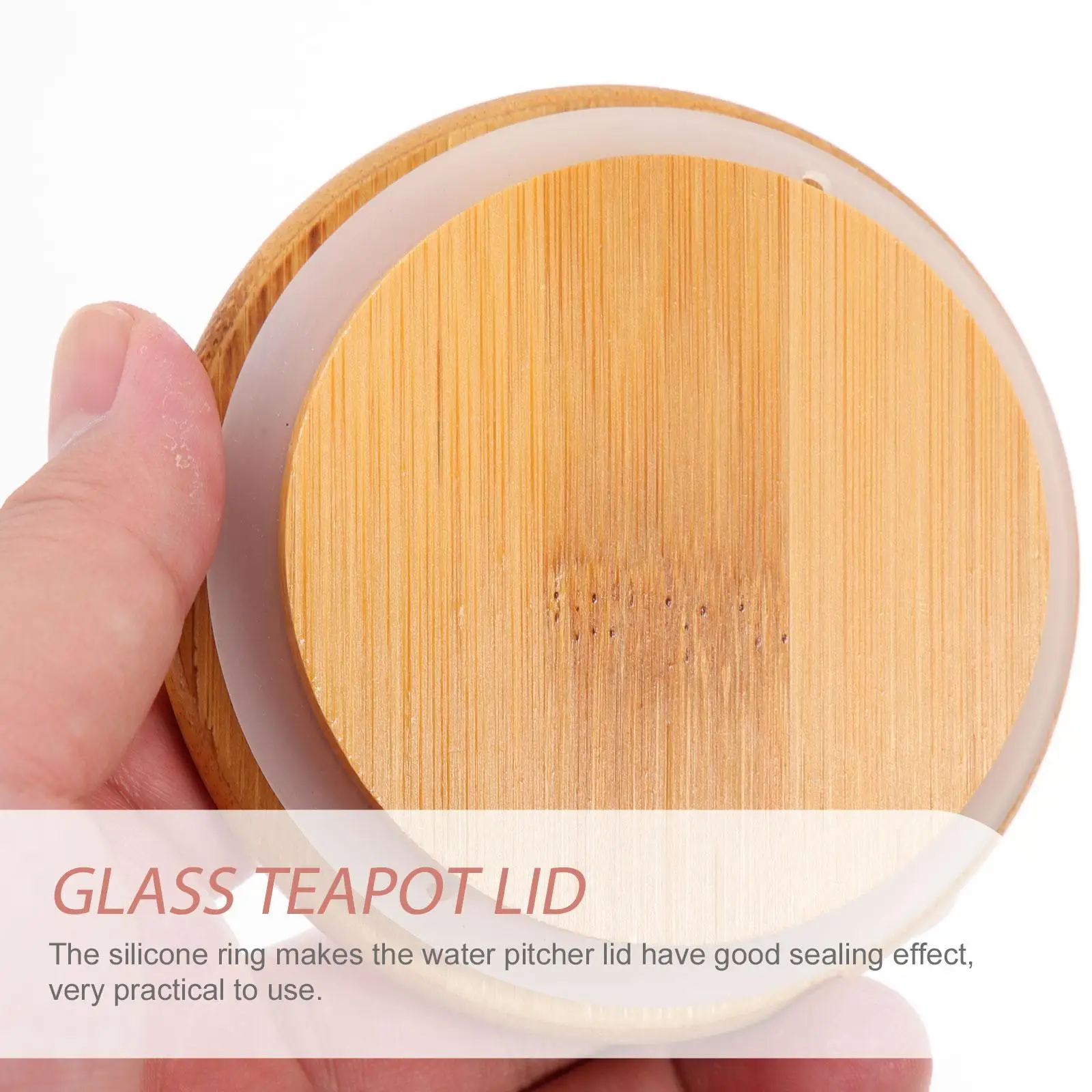 

2 Pcs Teapot Lid Jug Cover Daily Use Wear-resistant Water Pitcher Bottle Cap Glass Silica Gel Convenient Replaceable Supply