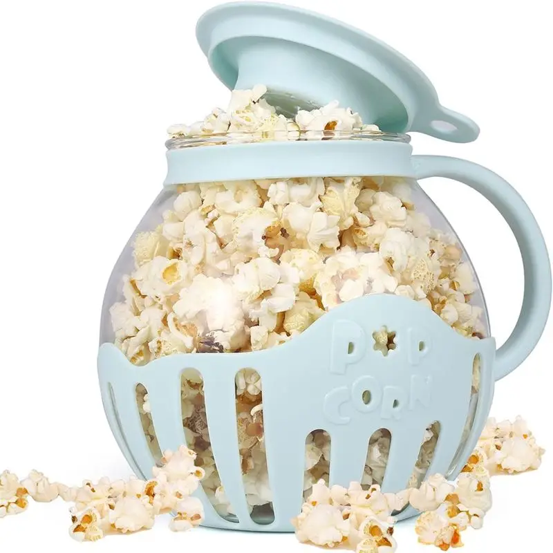 Máquina para Hacer Palomitas de Maíz A56P, Palomitera de Microondas, Recipiente para Palomitas de Maíz de 2.25 Cuartos, Accesorios de Cocina de Borosilicato