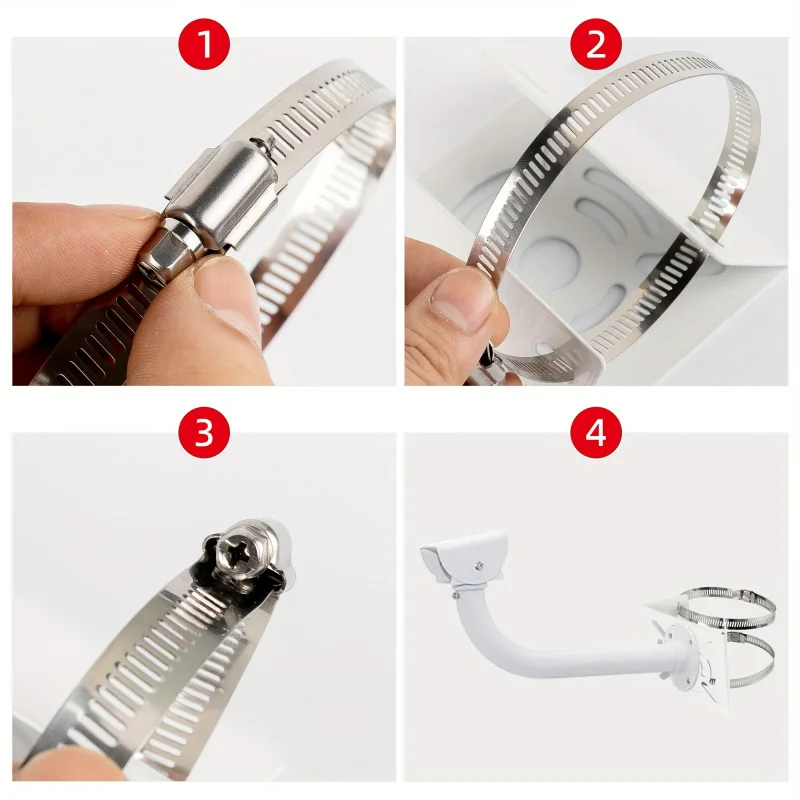 Pole Mounting Bracket Telephone Pole AP Access Point Client CPE Camera Stainless Steel Pipe Clip Worm Gear Adjustable