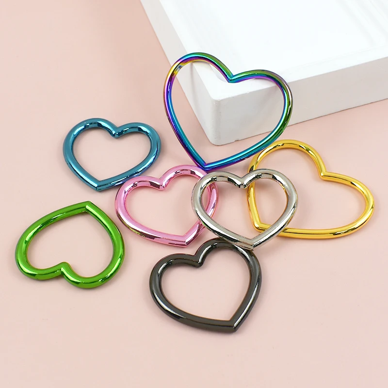 

5/10Pcs Meetee Metal O Ring Buckle Heart Shape Bag Strap Hook Webbing Connector Clasp Chain Loop Adjust Buckles DIY Accessories