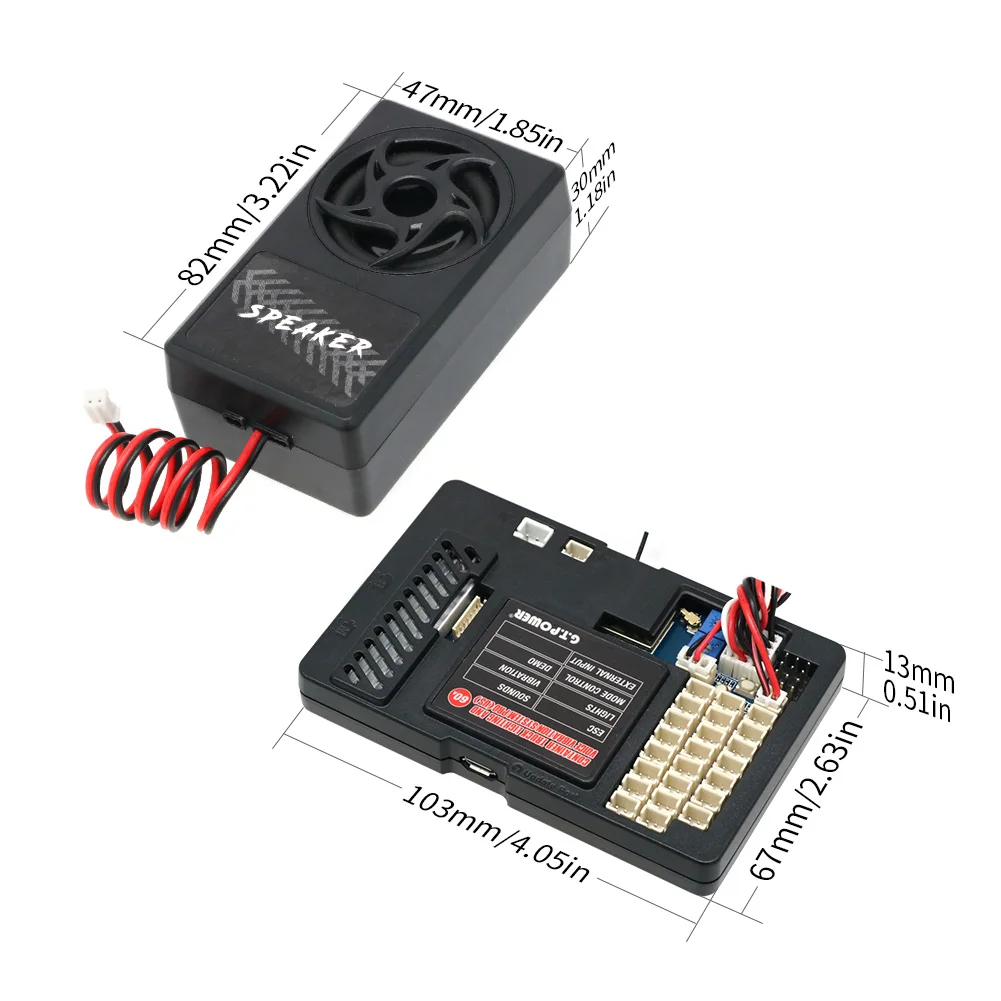 G.T.Power RC voiture conteneur camion éclairage système de Vibration vocale pro avec sortie ESC 60A pour pièces d'accessoires de voiture RC