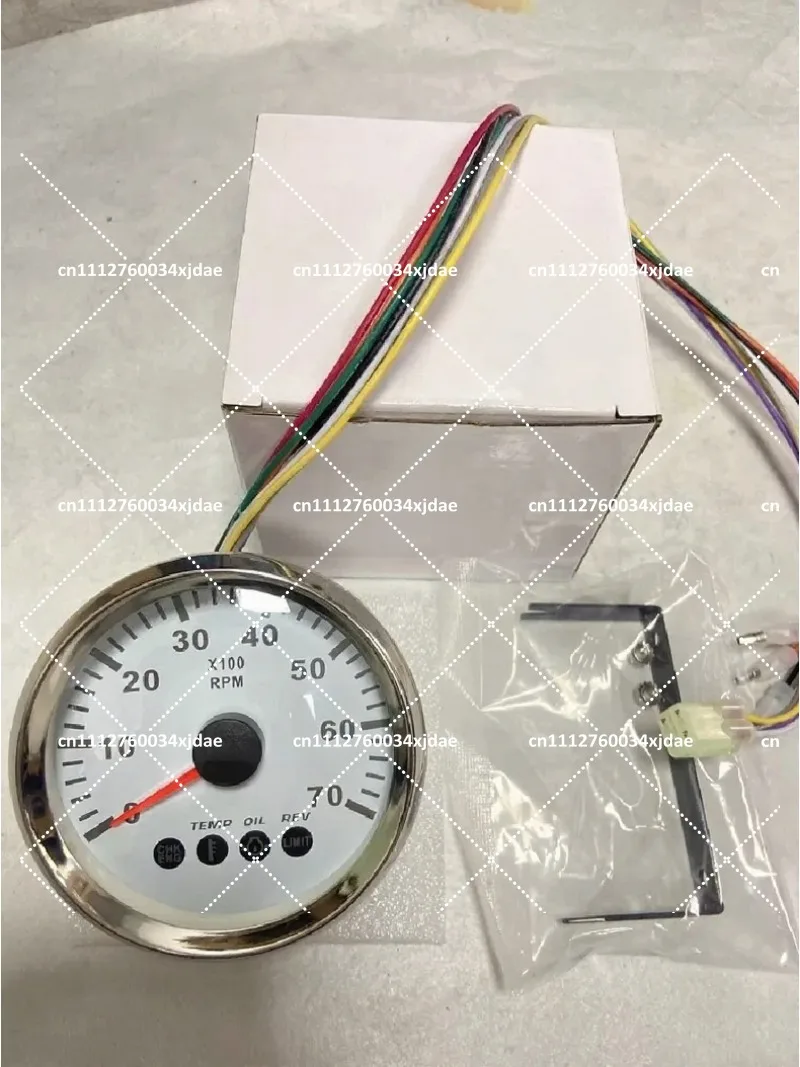 Pointer Tachometer 7000 RPM with Alarm Light for Car Marine Boat Gauge
