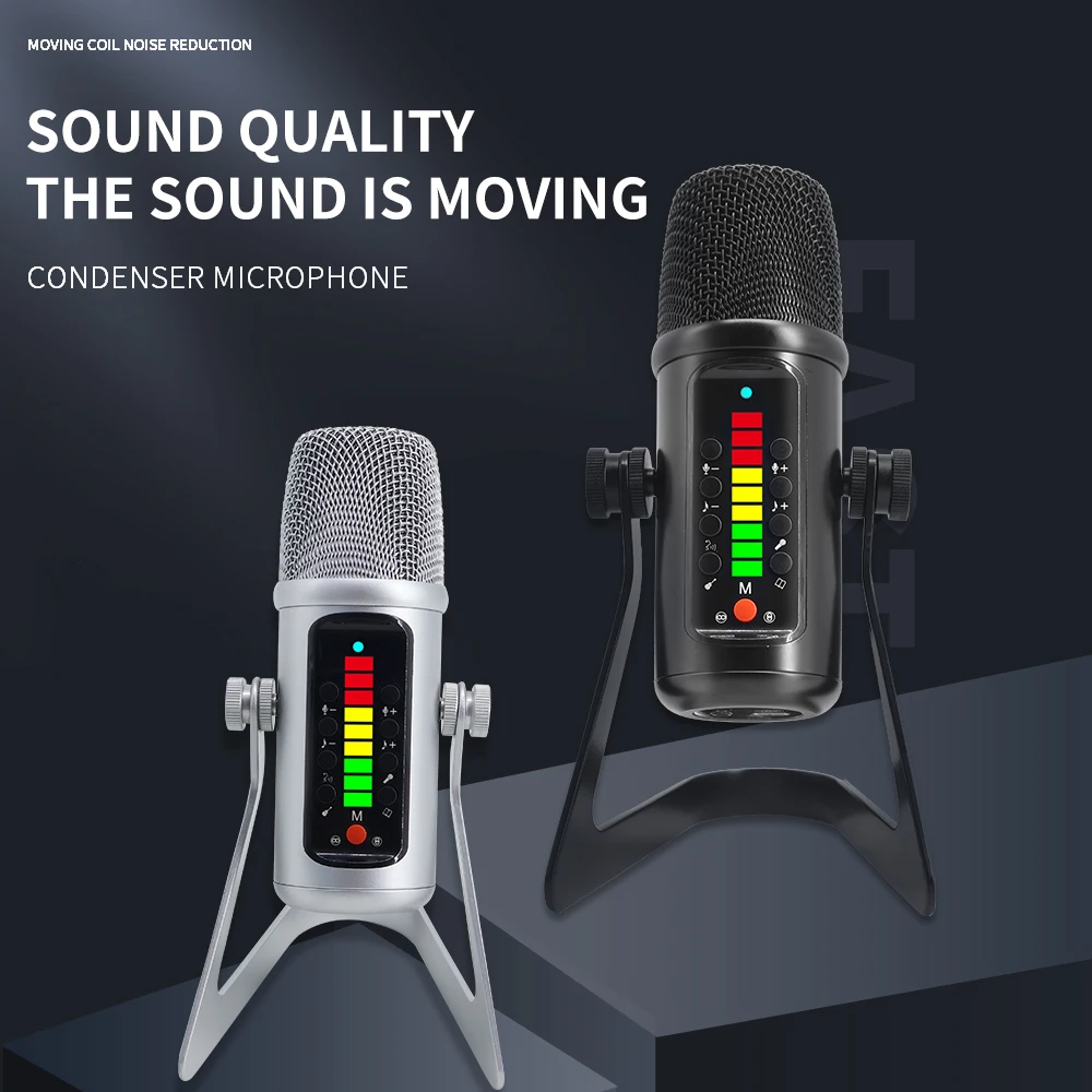 Senmi J301 Professional Wired Condenser Microphone With 180°Multi Angle Adjustment With RGB Lighting Noise Reduction