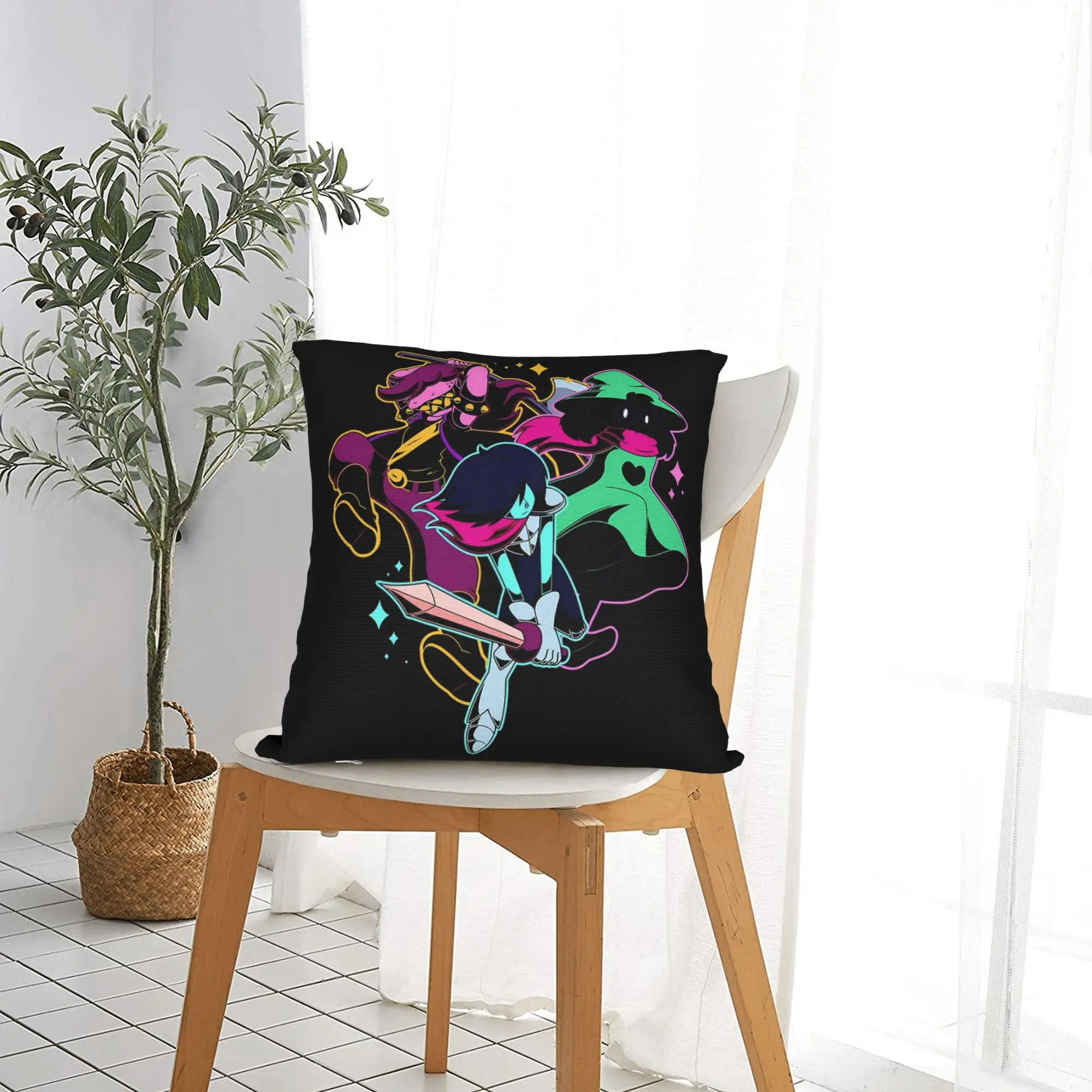 Deltarunes Kris Ralsei Susie Pillowcase Double-sided Printing Cushion Cover Decorations  Pillow Case Cover Bedroom Zippered