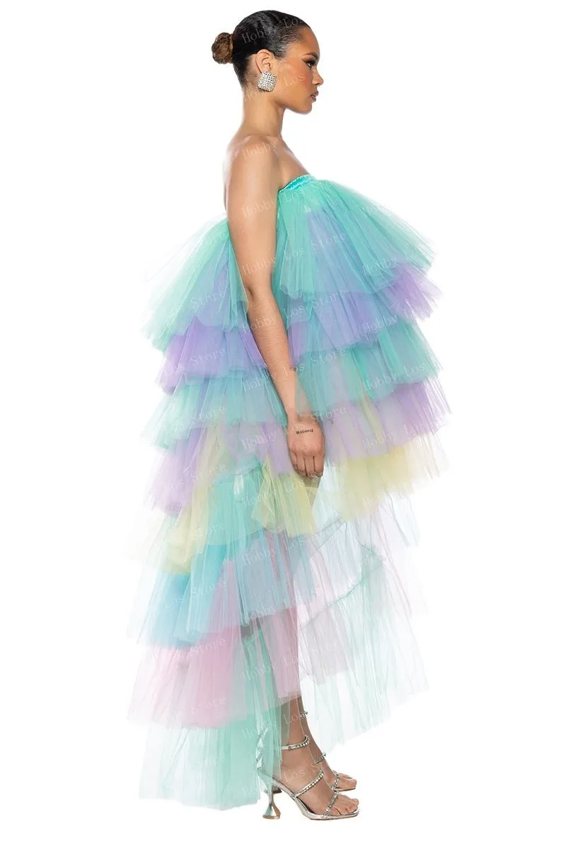 EVER AZOLE-Robe de Rhcolorée en tulle pour femme, taille haute, superposée, jupe transparente, livraison gratuite