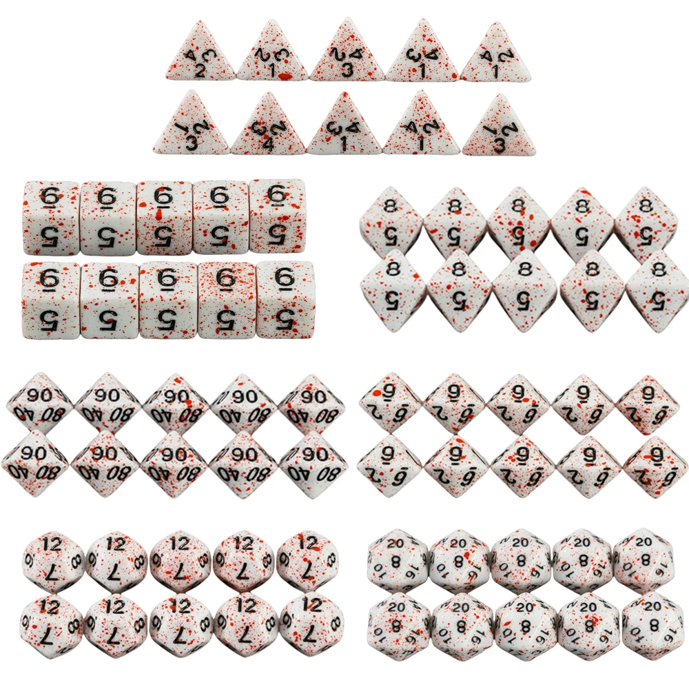 

Board Game Accessories - 10pcs D4 D6 D8 D10 D% D12 D20 Polyhedral Dice for DND Role Playing Game Tabletop Entertainment