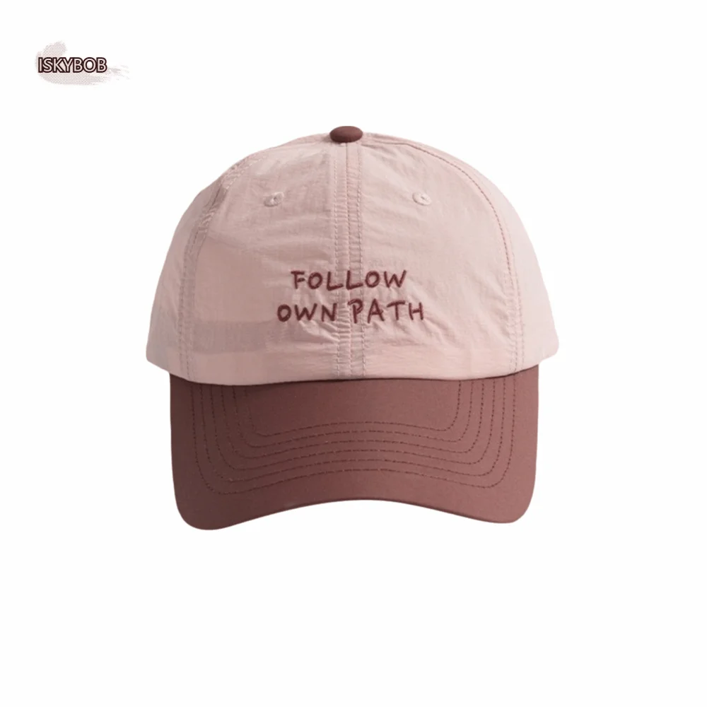 

Fashion Adjustable Baseball Cap Breathable Lightweight Sun Protection Hat Embroidered Color Block Quick Dry Cap Summer Season