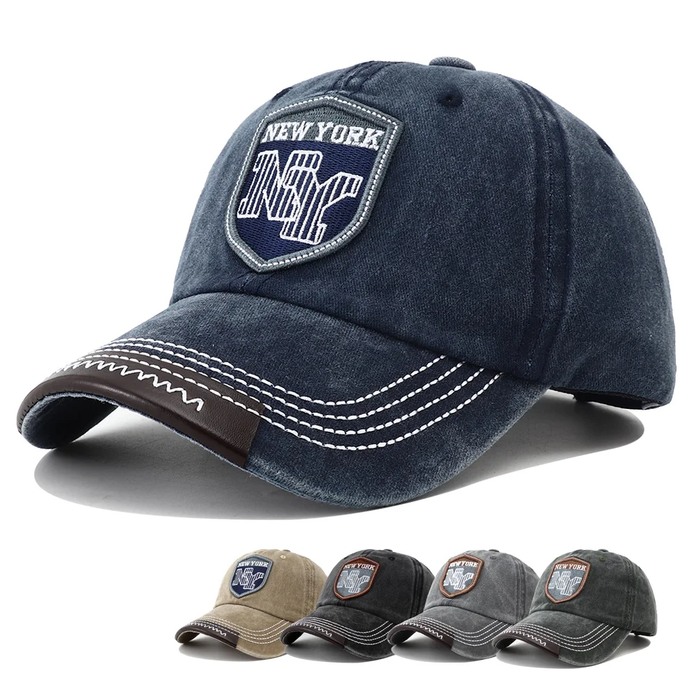 للجنسين قابل للتعديل نيويورك التطريز قبعة بيسبول جميع المواسم القطن Snapback قبعة غسلها في الهواء الطلق ظلة قبعة للنساء الرجال Gorras