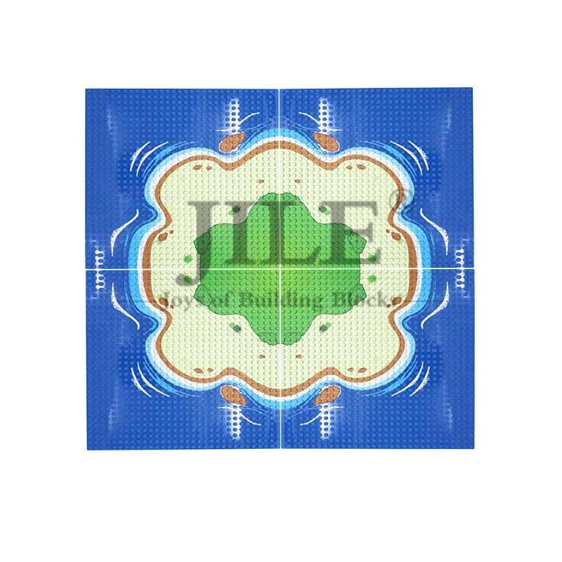 MOC Plate 32x32 Dots Baseplate Sea Ocean Stream Rever Forest Jungle Building Bricks Blocks Assemble Construction Kid Toys
