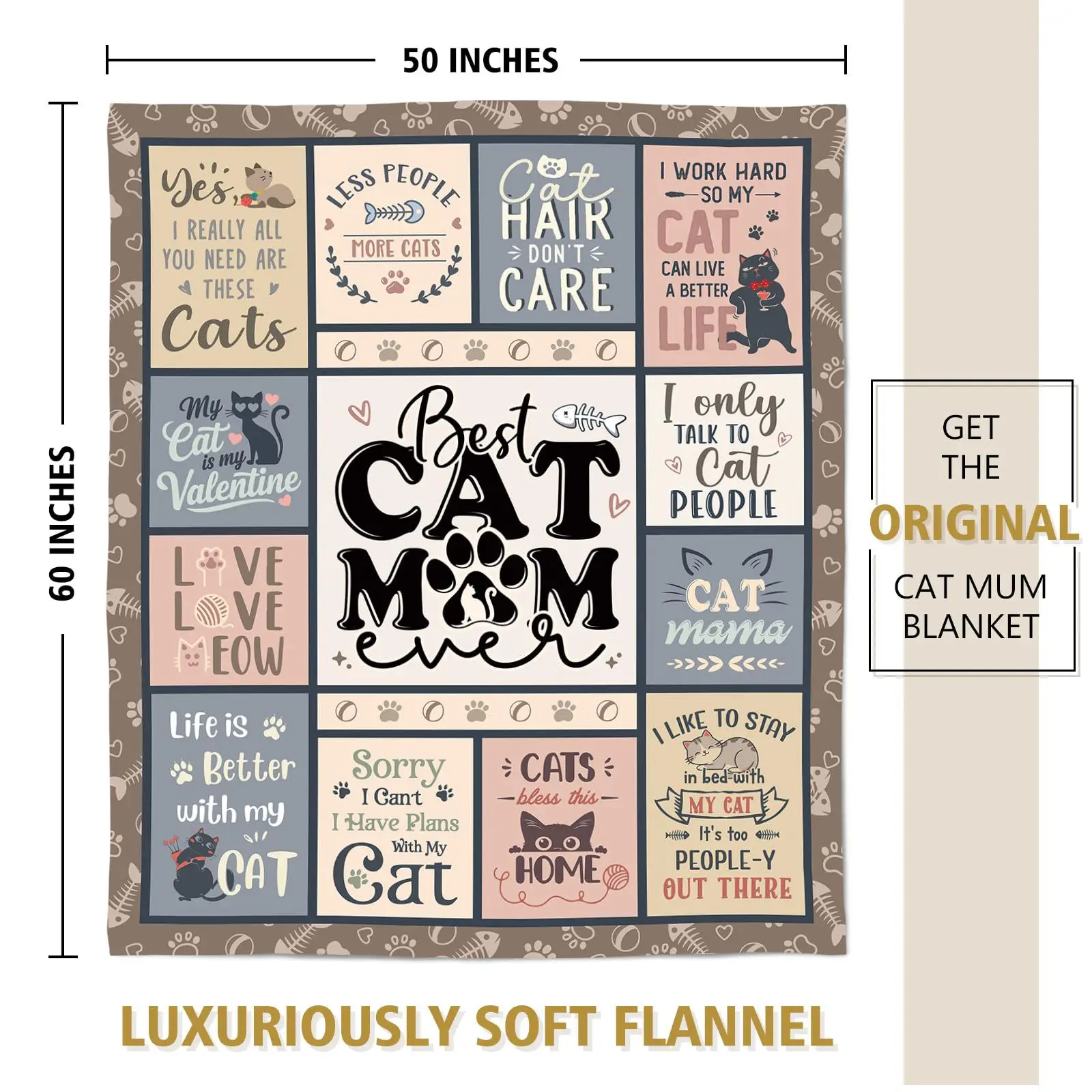 Cute Cartoon Cat Flannel Plush Throw Thin Blanket for Child Adult Soft Warm Comfortable Winter Fall Travel Leisure Nap Blanket