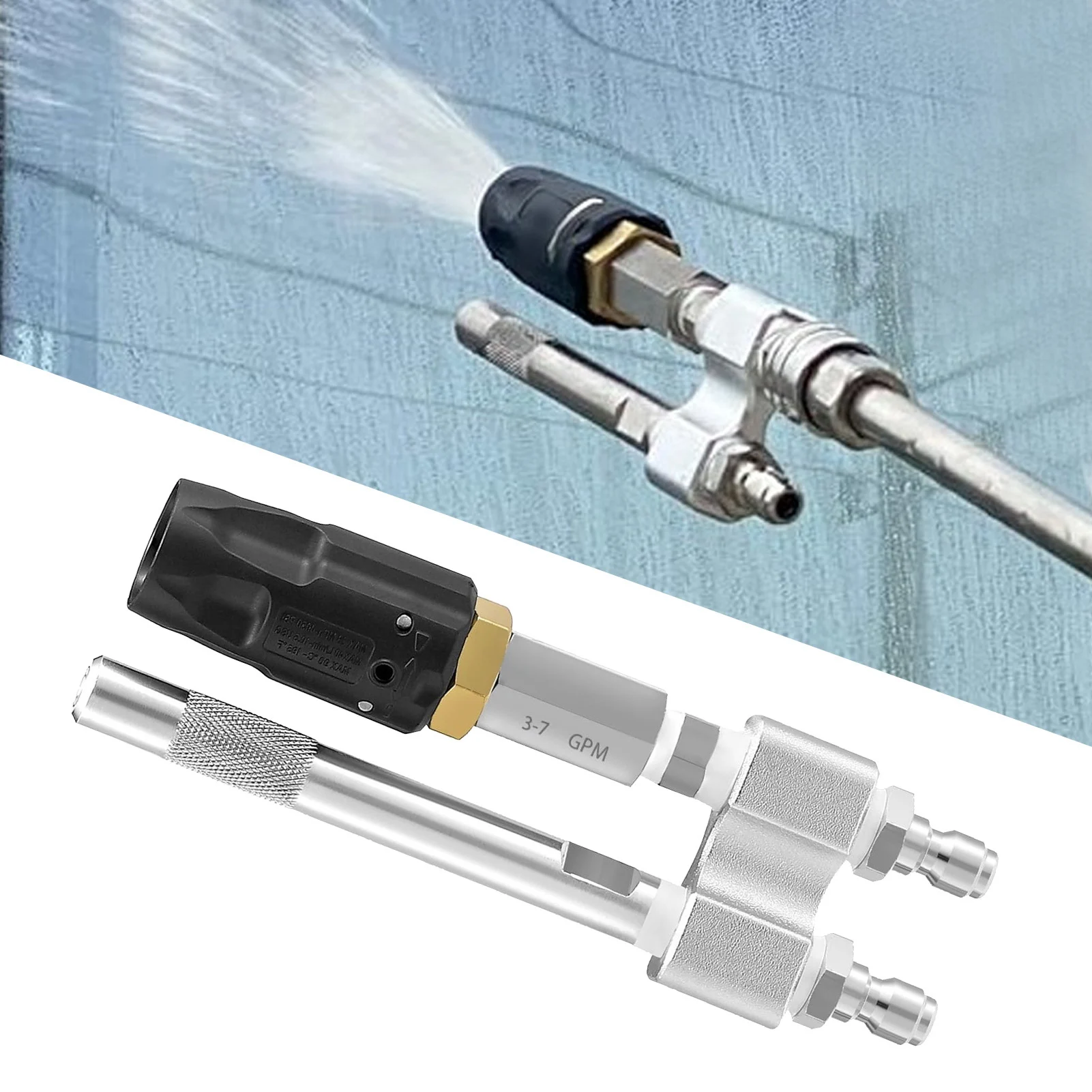 Tip M5 Twist Nozzle Pressure Washer Long Reach Soap Nozzle Adjustable Spray Stainless Steel 1000-4050Psi for Replacement