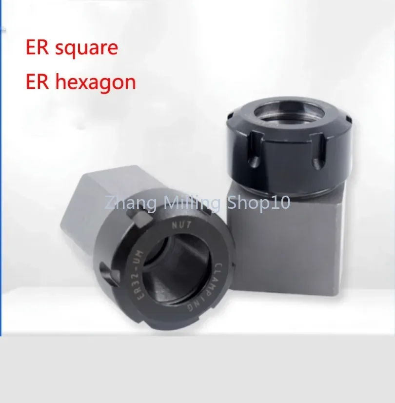 

1pc Square ER25 ER32 ER40 Chuck Block Hard Steel Spring Collet Chuck Seat for CNC Lathe Engraving Machine Cross Hole Drilling