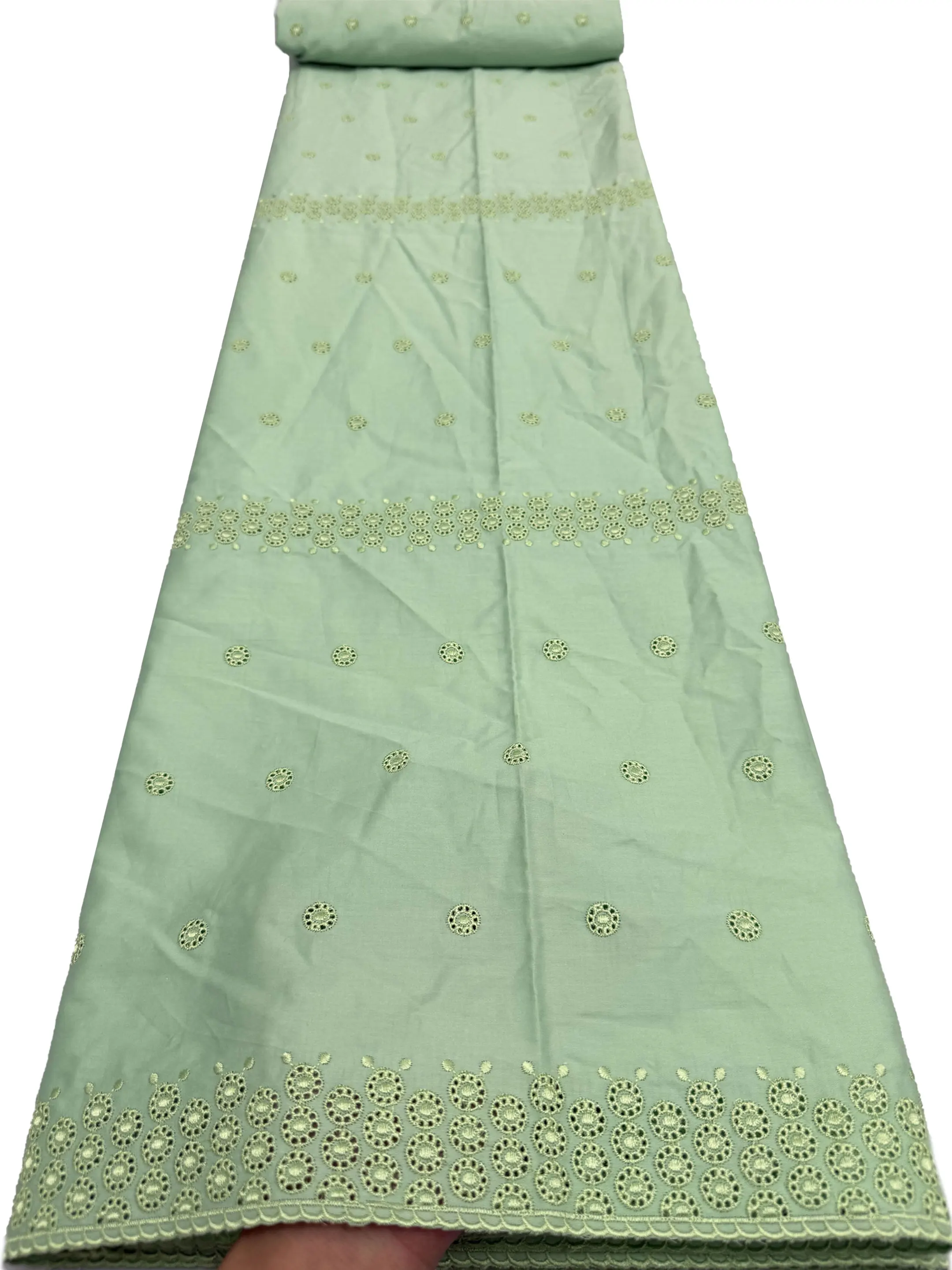 2026 New Arrival Dubai Style Cotton Swiss Voile Lace Fabric High Grade African Nigerian Embroidered For Party Man Dress Sewing