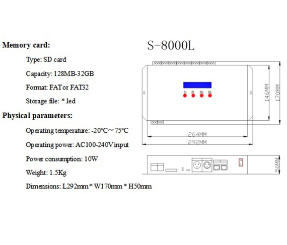 Bar Club Console 1024pixes S-8000L DMX 8 Ports Led Pixel Controller For Addressable RGB RGBIC LED Strip Light