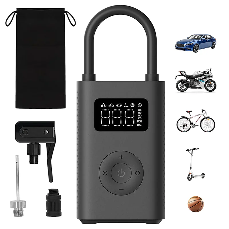 Xiaomi ضاغط هواء كهربائي محمول Mijia مضخة هواء 2/2D كنز صغير Type-C 150 رطل لكل بوصة مربعة منفاخ لإطارات السيارة LED متعدد المهام الكنز