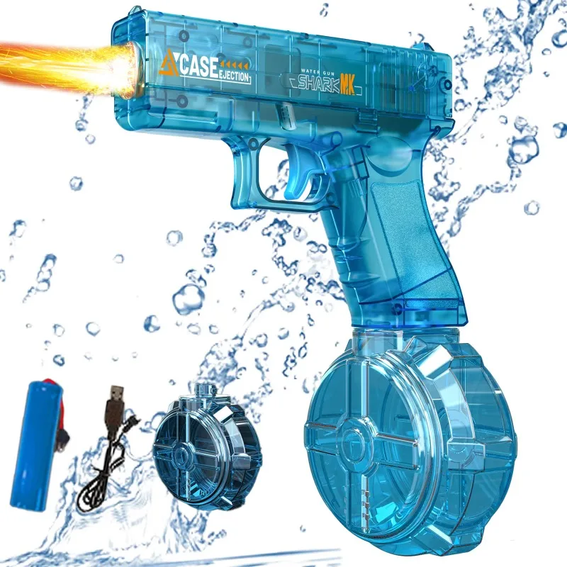

Simulation Flames Children Electric Water Guns Toys Portable Led Automatic Continuous Water Pistol Kids Summer Outdoor Beach Toy