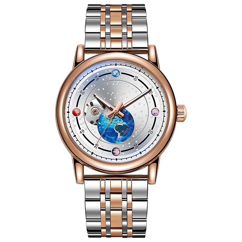 

Механические часы Dulunwe для мужчин, полый дизайн, корпус из круглого сплава, автоматический заводной механизм, батарея не требуется, идеальный подарок.