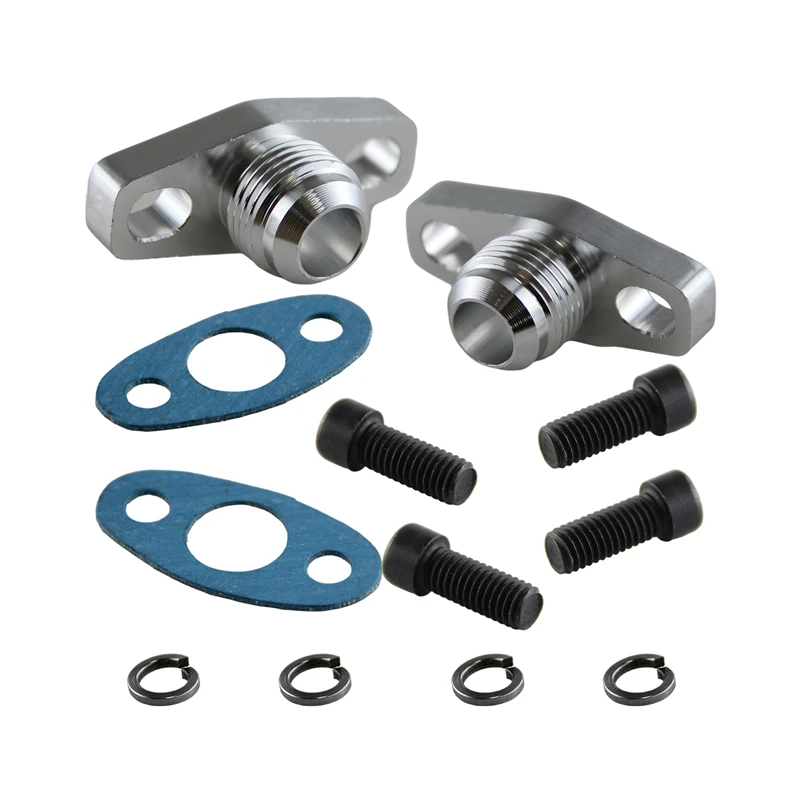 2PCS AN10 Turbo Oil Return Drain Flange Adapter Kit For Garrett T25 T28 T30 T35 GT28 GT30 GT35 GT40 GT47 GT50 GT55