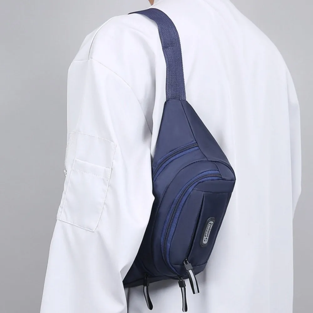 Multi-layer Storage Mobile Waist Bag Large Capacity Wear-resistant Men Chest Bag Adjustable Strap Multi Functional