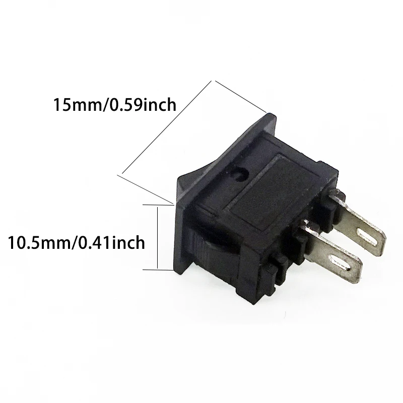 10pcs 15x10 2 Pin 3A 250V Red Black White  Boat Switch Snap-in 15*10mm SPST ON OFF Rocker Position MINI Switch KCD11