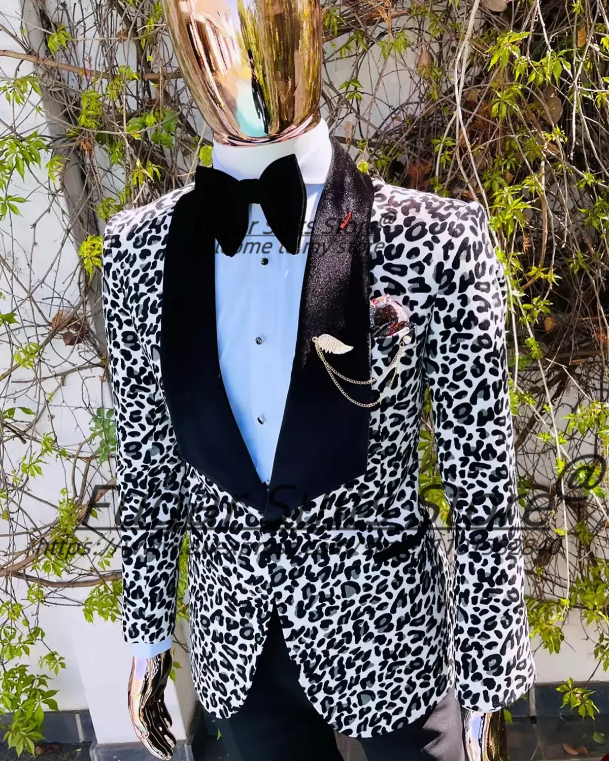 

Fashion Leopard Men Suits Customized Slim Fit Shawl Lapel Dinner Party Man Tuxedos 2 Pieces Sets Male Blazers Formal Ropa Hombre
