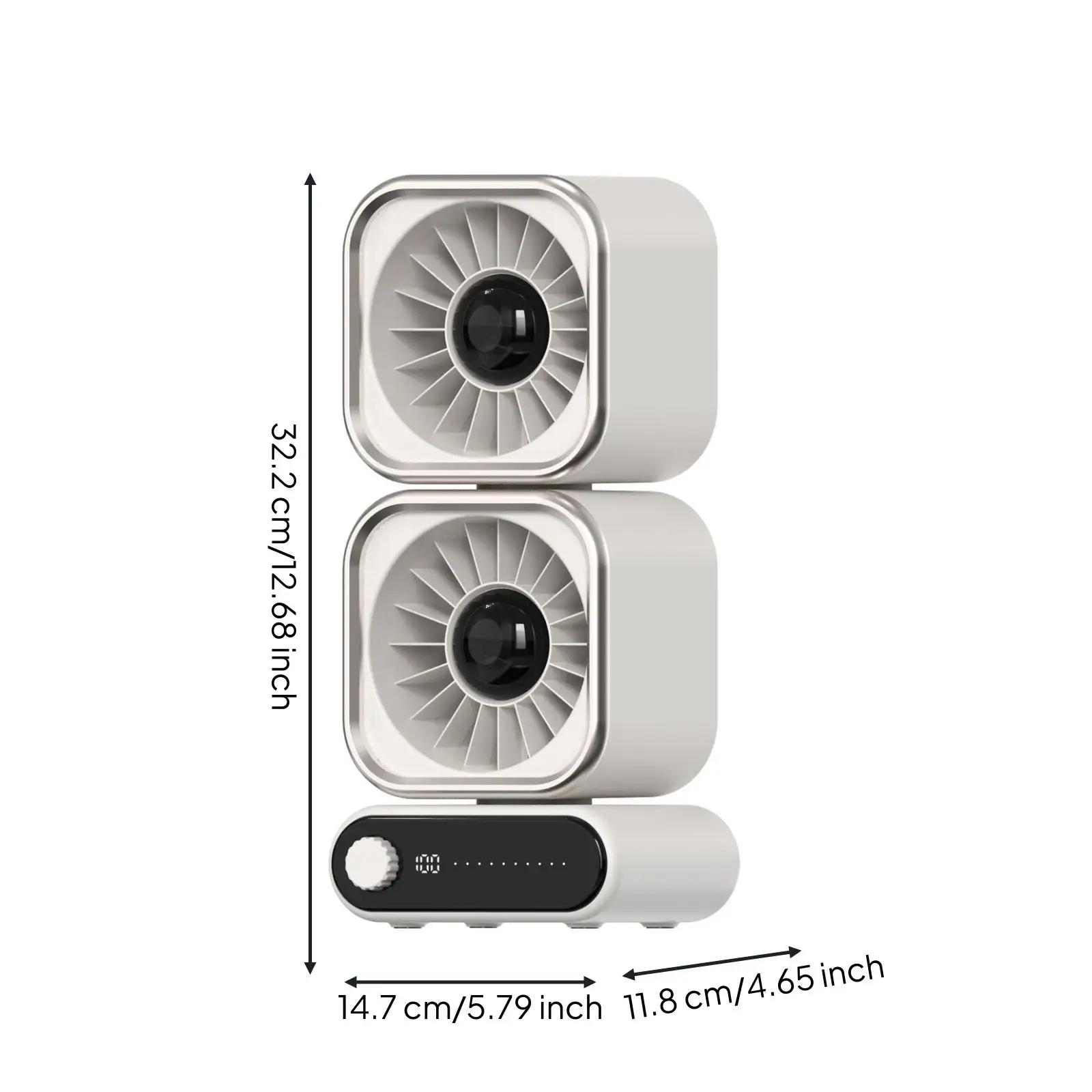 Rechargeable Desktop Fan with 360 Degree Rotation for Home Office Portable Dual Head Table Cooling
