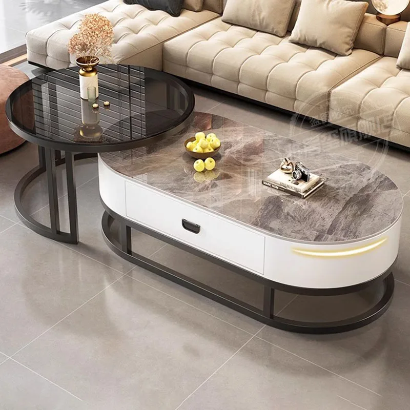 Round Luxury Coffee Tables Living Room Minimalist Modern Nordic Coffee Table Glamour Simple Tavolino Da Salotto Home Furniture