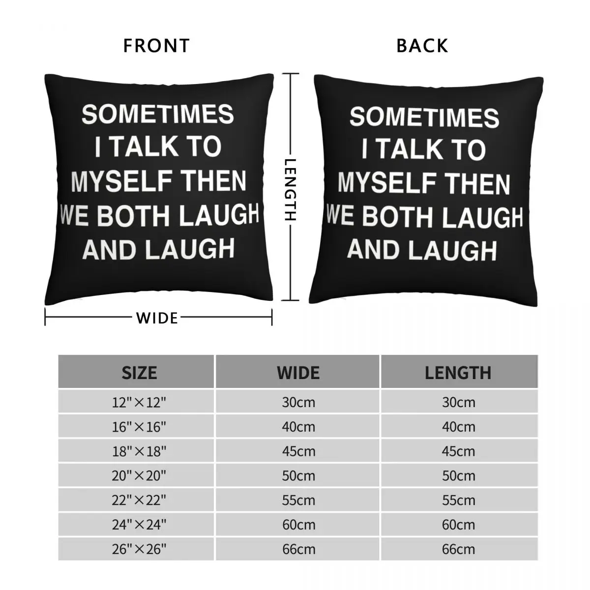 Sometimes I Talk To Myself Square Pillowcase Polyester Linen Velvet Pattern Zip Decorative Sofa Seater Cushion Cover 45x45