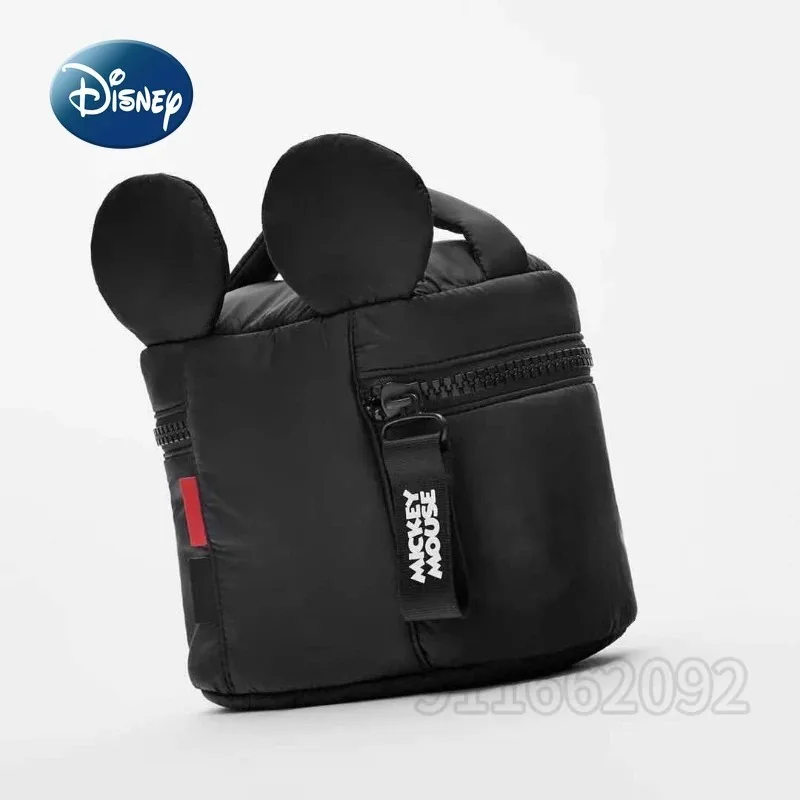 Disney-bolsa de cosméticos de Mickey para mujer, bolso de cosméticos portátil de dibujos animados, bolsa de almacenamiento de viaje de gran