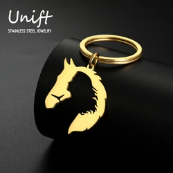 Unift Equestrian Horse Keychain Women Warrior Stainless Steel Cowboy Cowgirl Key Chain Fashion Animal Jewelry Bag Accessories