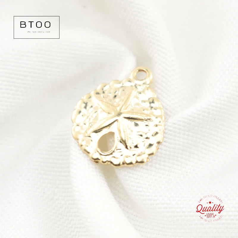 Sanddollar-Anhänger aus 14K Goldfilled, Sanddollar-Charm für DIY Armband- und Halsketten-Herstellung, Schmuckzubehör – Detail 13