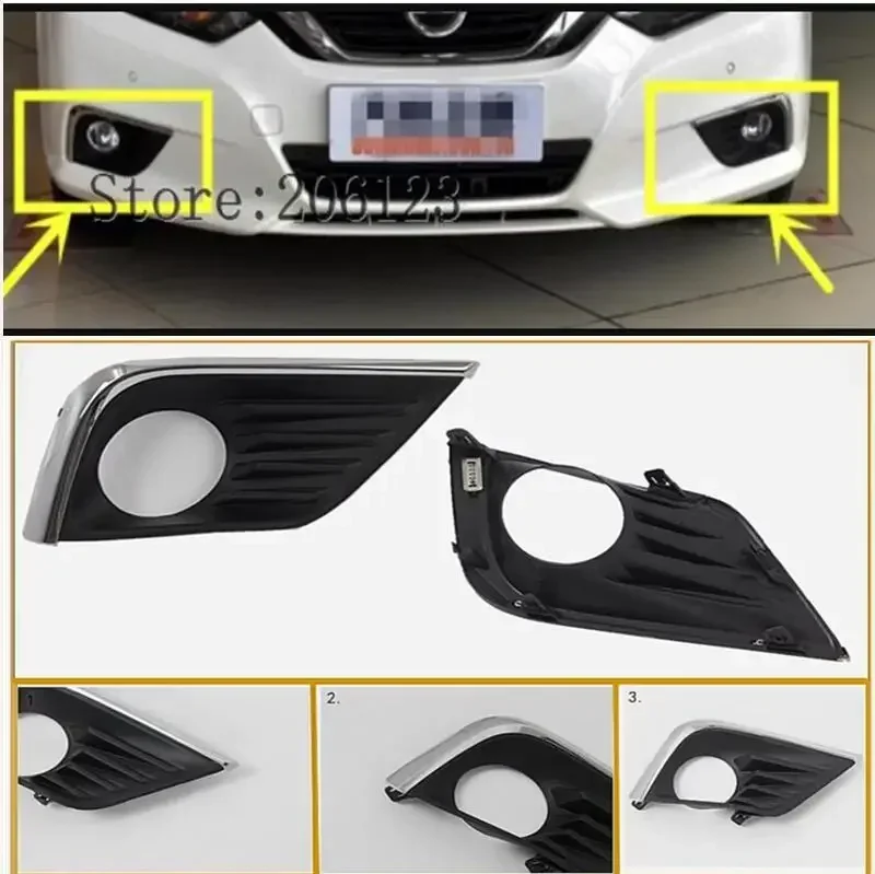 

2 pcs Chromed Front Fog Light Cover Trim For Nissan Teana Altima L33 2016 2017 2018 2 PCS