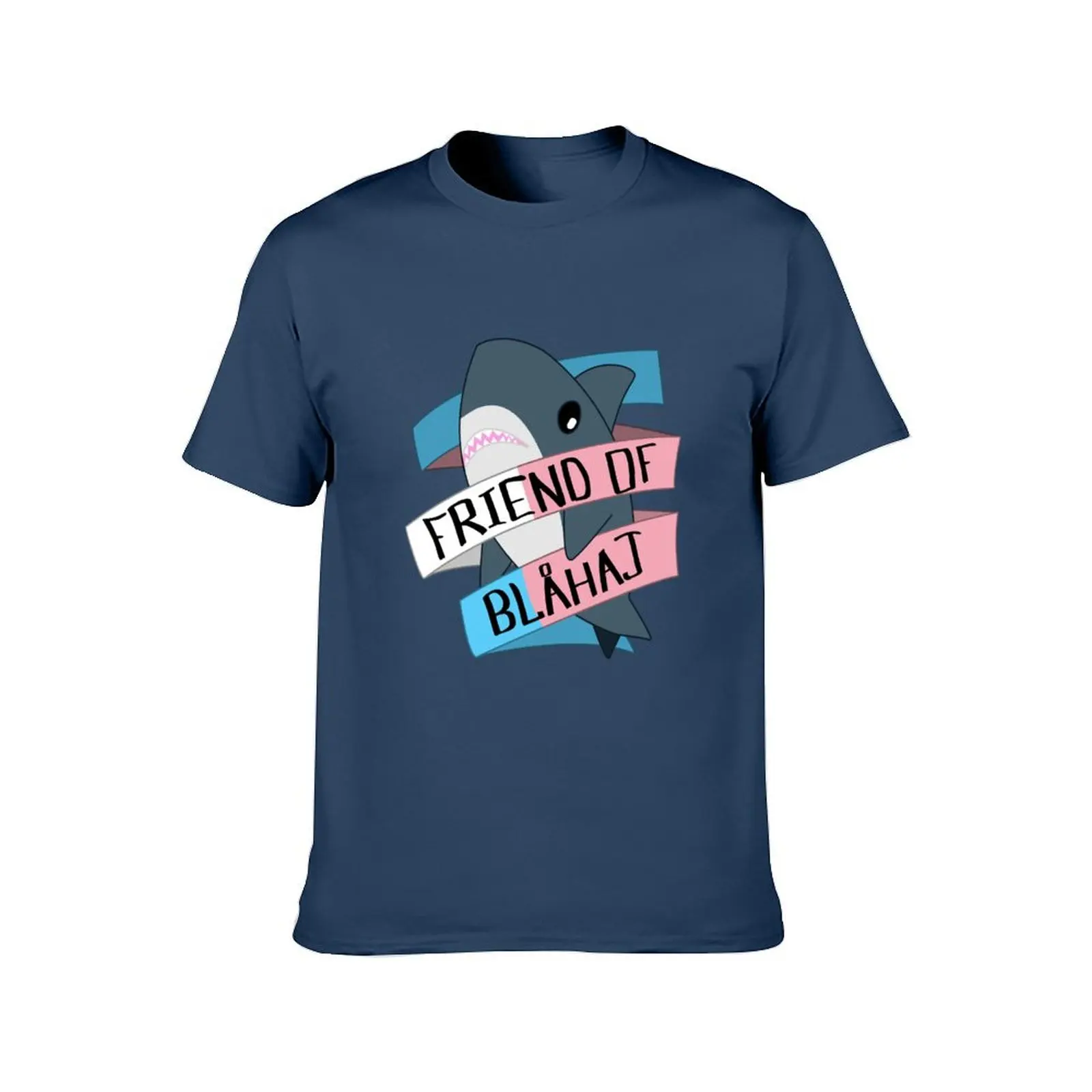Friend of Blahaj - Trans Banner T-Shirt man t shirts graphic graphic t shirts for man cotton t shirts high quality T-Shirt