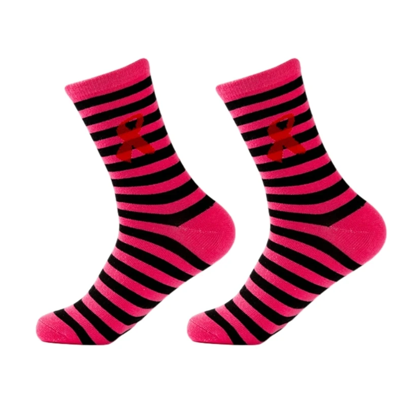 Performances Breast Cancers Awareness Crew Socks Pink Hope Ribbon Ankle Socks Cotton Bootie Socks for Women Girls Gifts