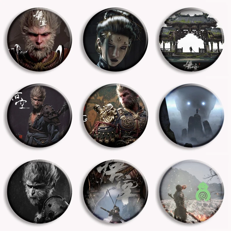 Hot Game Black Myth Wukong Soft Button Metal Pin Creative Anime Game Character Brooch Badge Bag Accessories Gamer Collect