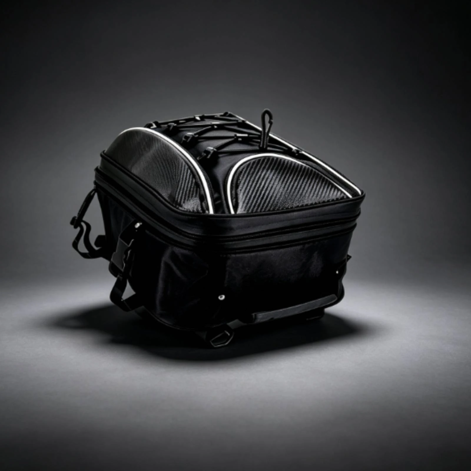 Motorcycle Rear Seat Bag Strap-on Motorcycle Tail Bag with Straps Textured Stable for Commuters, Weekend Rides, Daily Commutes