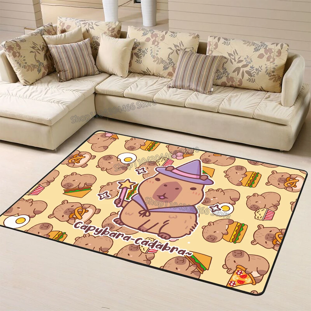 Capybara Floor Mats Living Room Rug Anime Gaming Mats Carpet for Bedroom Antiskid Rugs for Bathroom,kitchen Home Decoration Gift