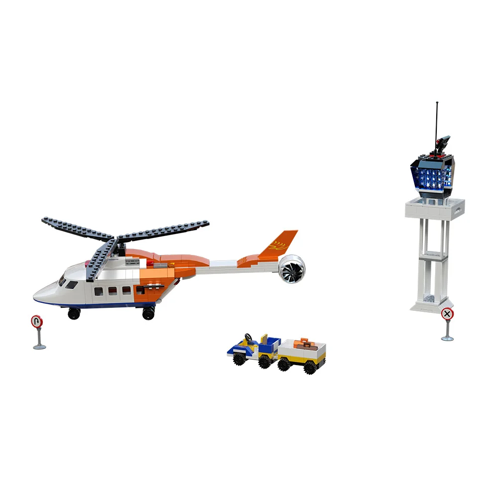 MOC 3in1 Flugzeug Modell Bilding Block Stadt Serie Luftfahrt Fracht Flugzeug Hubschrauber Zusammengebaut Ziegel Spielzeug DIY Idee Kind Geburtstag Geschenk